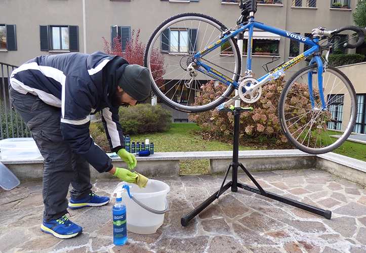 Tutto pronto per il lavaggio della bici